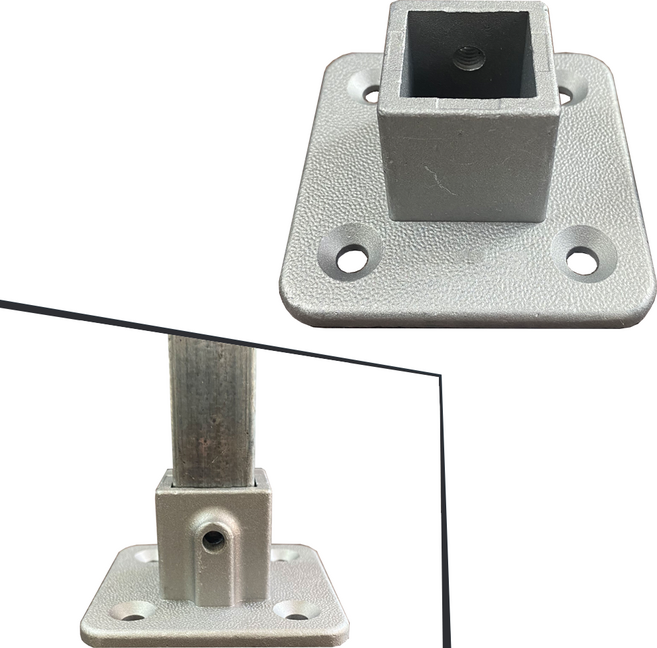 사각파이프 클램프 20 25 각관 브라켓 알루미늄 연결 원터치 조인트 베이스 받침형, 1개