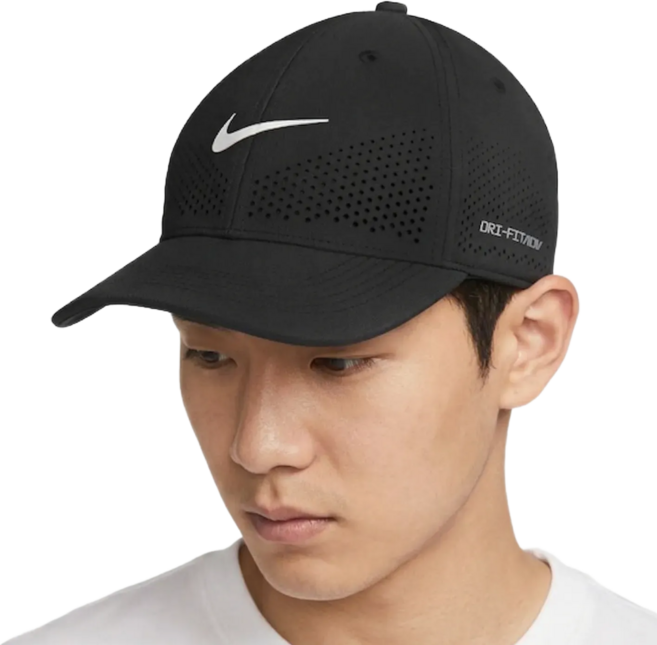 나이키 골프 모자 스포츠 러닝 캡 드라이핏 자외선 가벼운 모자, 블랙, 1개