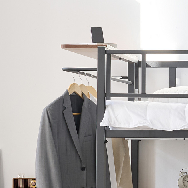 [퍼니엘 침대옵션] 행거 벙커침대용 봉 옷걸이 소품걸이, 화이트, 침대와함께 구매