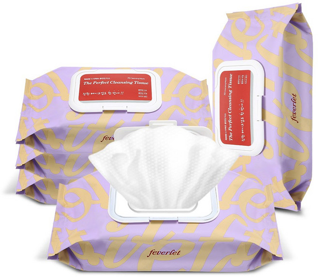 피버렛 더 퍼펙트 클렌징티슈 1+1, 2개, 70매입