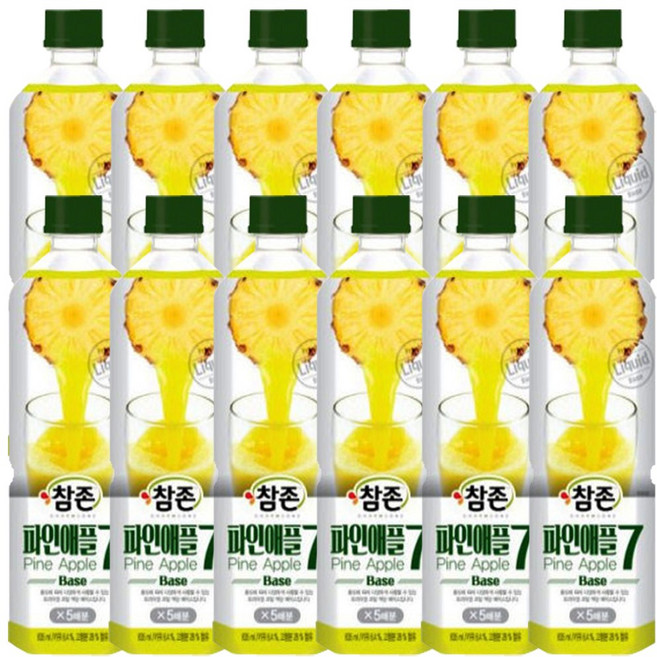 참존식품 파인애플7 원액 주스, 835ml, 12개