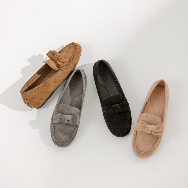 카디 스웨이드 리본 드라이빙 로퍼 1cm