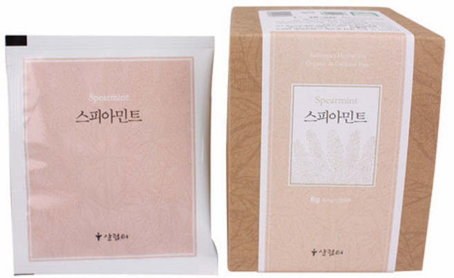 유기농 스피아민트 허브티백 친환경삼각필터, 1박스, 12개입, 500mg