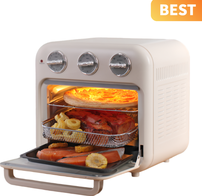 [키친테리어] 드홈브 대용량 오븐형 에어프라이어 18L, 멜란베이지