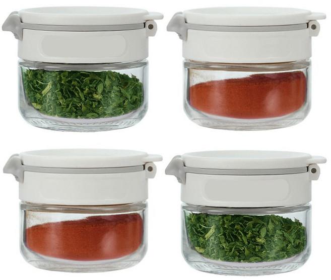 엘레멘탈키친 시노글라스 듀얼 스파이스 양념병 화이트 85ml, 4개, 단품