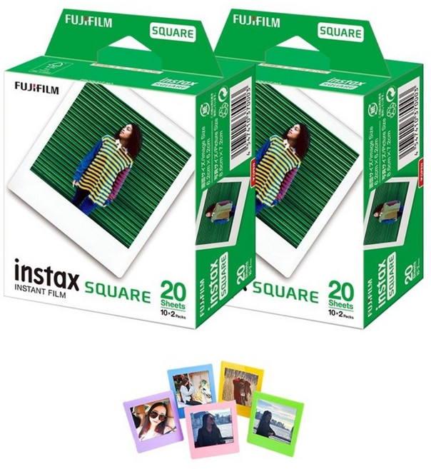 인스탁스 스퀘어필름4팩(40장)+포토액자5색세트, 1개
