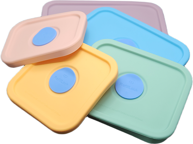 리필락 퍼펙트씰 테트리스 밀폐그릇 실리콘 뚜껑 (1~5호), 1개, 1호(핑크)