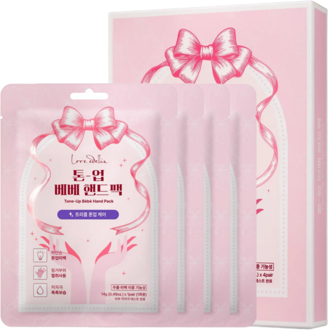 러브에델리스 톤 업 베베 핸드팩, 4개, 14g