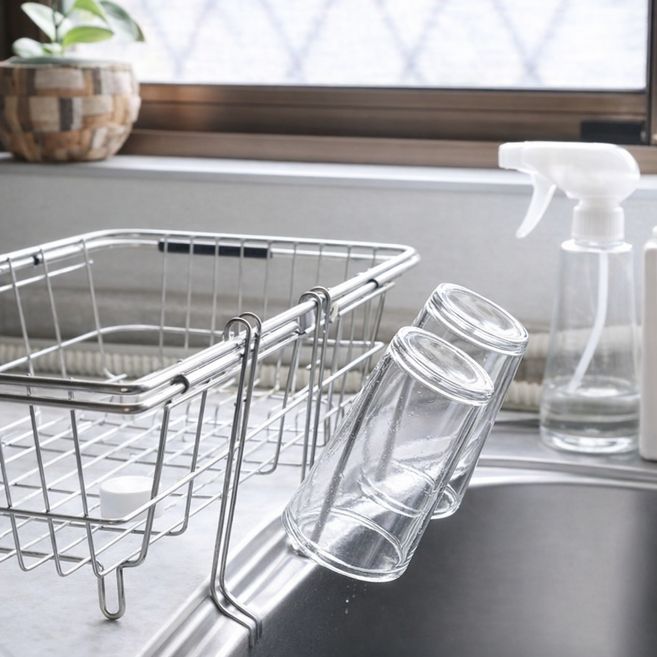 말랑킷 텀블러 건조대 걸이 주방 거치형 건조대, 1개, 실버