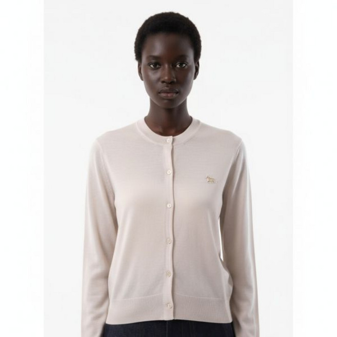 공식정품 메종키츠네 여성 가디건 니트 선물 MAISON KITSUNE 25 BABY FOX PATCH REGULAR CARDIGAN (MW00507KT1036-0134) (베이