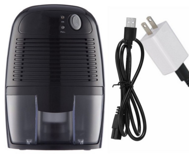 충전식 무선 제습기 습기제거기 옷장, 블랙 5V USB 케이블 1개 충전기