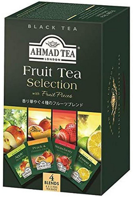AHMAD TEA 일본직구 과일 티백 3 x 20 봉지 분류 애플 레몬라임 패션 딸기, 사이즈