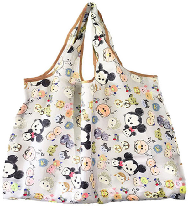 휴대용 접이식 장바구니 에코백 라지 대형 빅사이즈 쇼퍼백, 혼합 미키, 1개