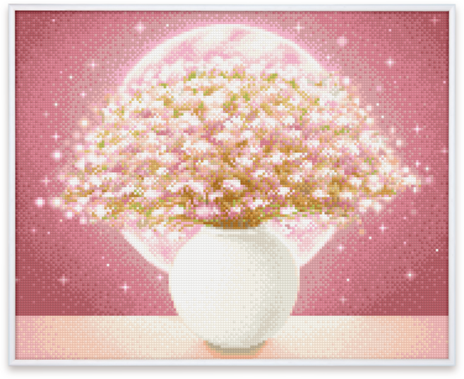 블링블링 보석십자수 슬림액자패키지 50x40cm (AB+원형), 1세트, BL5040-019 (달항아리2)