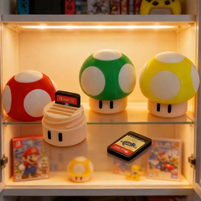 닌텐도스위치 칩 카트리지 보관함 케이스, 1개, 옐로우, 4칸