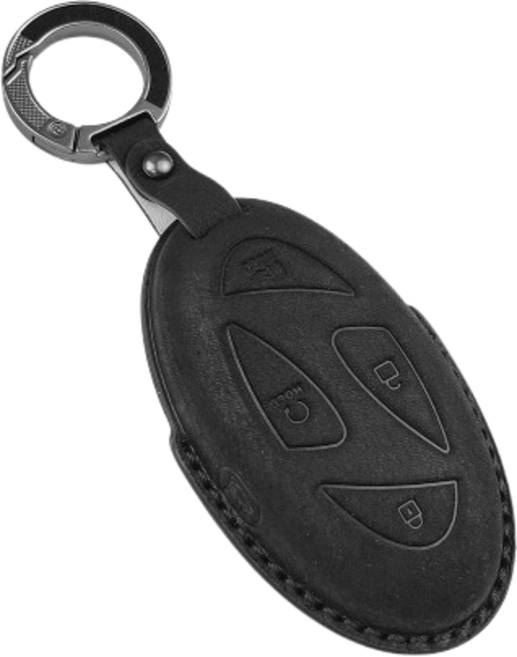 쭌스타 현대차 신형 소가죽 5버튼 7버튼 호환 디올 뉴싼타페 MX5 그랜저 GN7 더뉴아반떼 쏘나타디엣지 더뉴투싼 코나 아이오닉 그랜저 자동차 키케이스 차량용품 키홀더, 현대 7버튼타입, 블랙