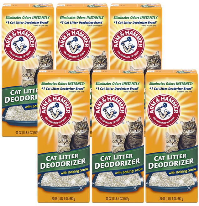 암앤해머 캣리터 디오더라이저 고양이 모래 탈취제, 567g, 6개