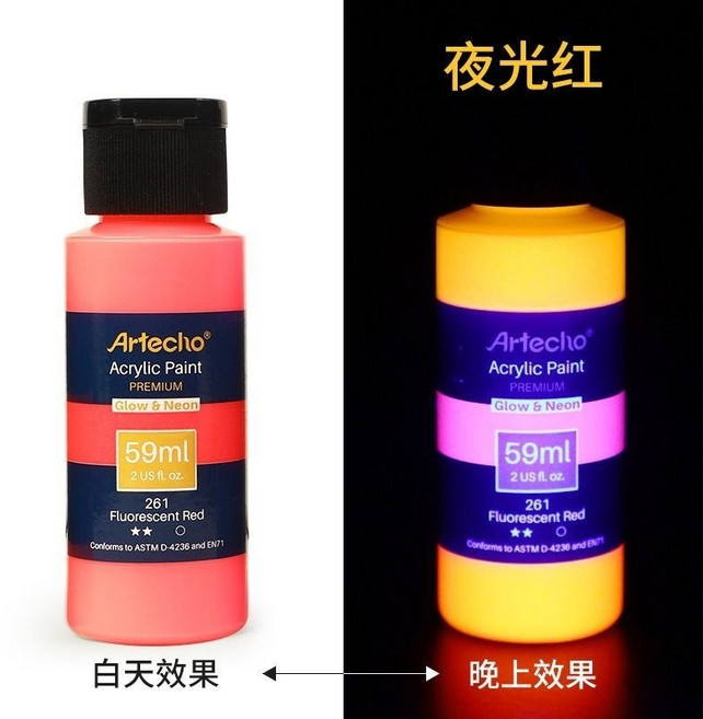 蒙瑪特夜光水性凝膠 DIY夜光顏料, 02夜光紅, 1個