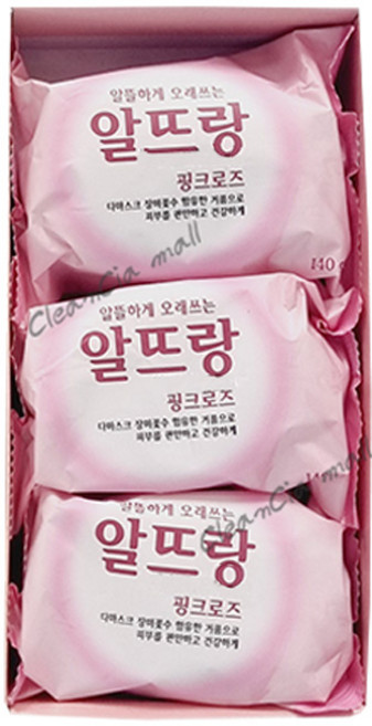 LG생활건강 알뜨랑 비누 핑크로즈, 140g, 3개