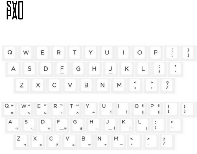 사오파오 체리 알파열 키트 PBT 염료승화 영어킷 한글킷 키캡 (34키), 영어각인