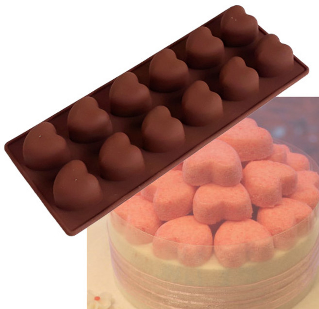 실리콘 몰드 하트 12구 (미니 하트설기), 1개