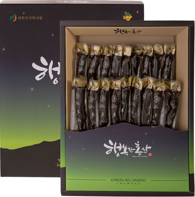 행복한 홍삼 고려 홍삼 정과 절편 국내산 명절 선물 세트 답례품 쇼핑백 포함, 500g, 1개