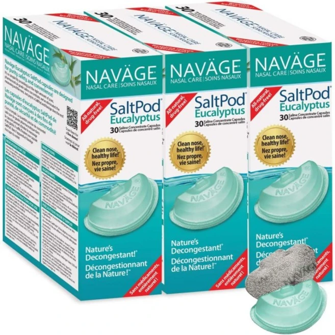Navage 내비지 유칼립투스 비강 코 세척 식염수 캡슐 30팩 x 3개 - 쿠팡