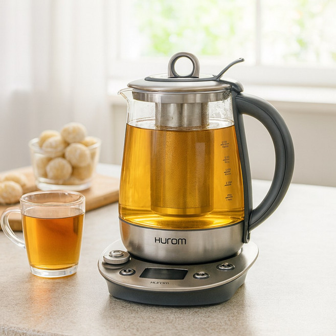 휴롬 티마스터 전기포트 분유 커피 차 중탕 보온 LCD 디스플레이