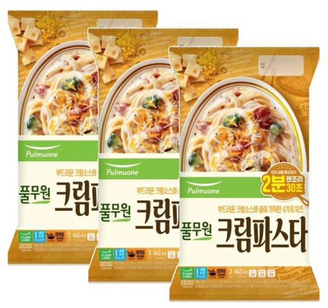 풀무원 크림파스타 2인분, 3개, 662g
