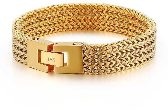 18K 골드 남성용 메시 팔찌 분해하기 쉬운 풀 라인 고급 선물 홀리데이 선물