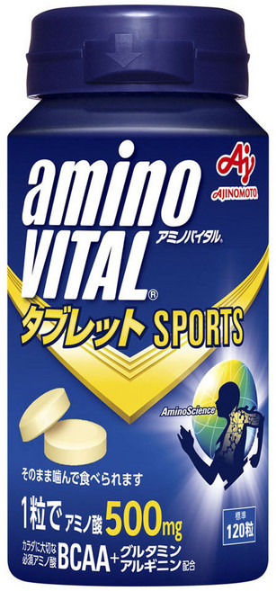 아지노모토 씹어먹는 아미노바이탈 BCAA 500mg 120정 라이더 근회복 운동필수템, 1개