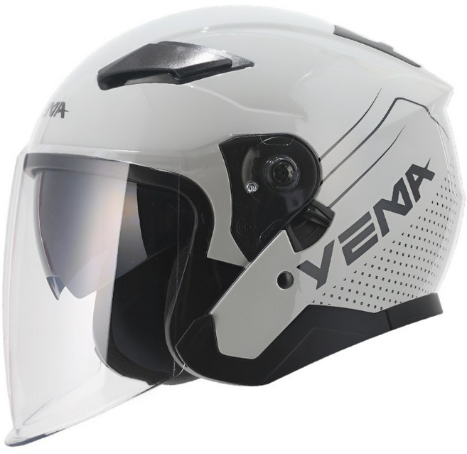 프로라이더스 YEMA 예마639 초경량 오토바이 헬멧 이너쉴드 바이크 오픈페이스, 유광 프로스티실버, L