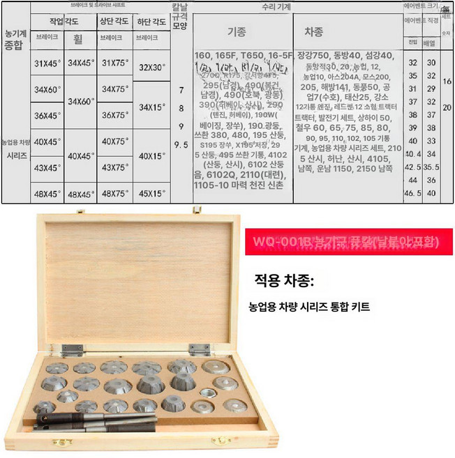 트럭 리머 차량 디젤 공구 보링 브레이크 목상자, 농기계 나무함, 1개