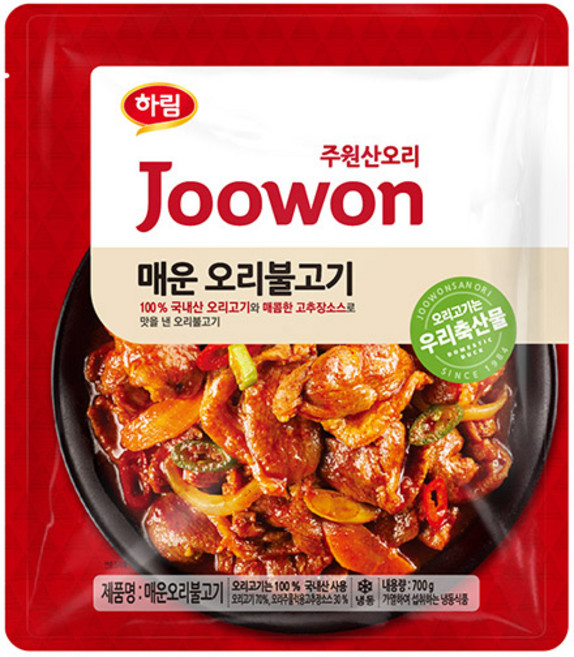 주원산오리 매운오리불고기 700gX1개 오리주물럭, 1개, 700g