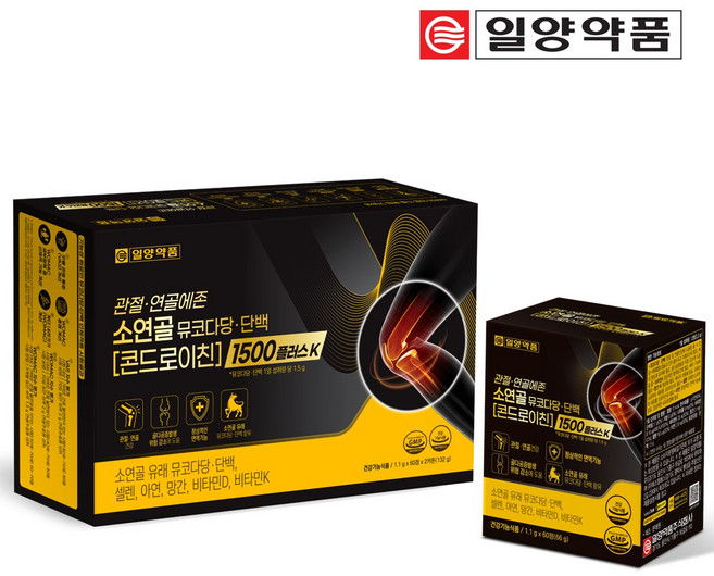 일양약품 관절 연골에존 소연골 뮤코다당 단백 콘드로이친 1500플러스K 132g, 120정, 1개