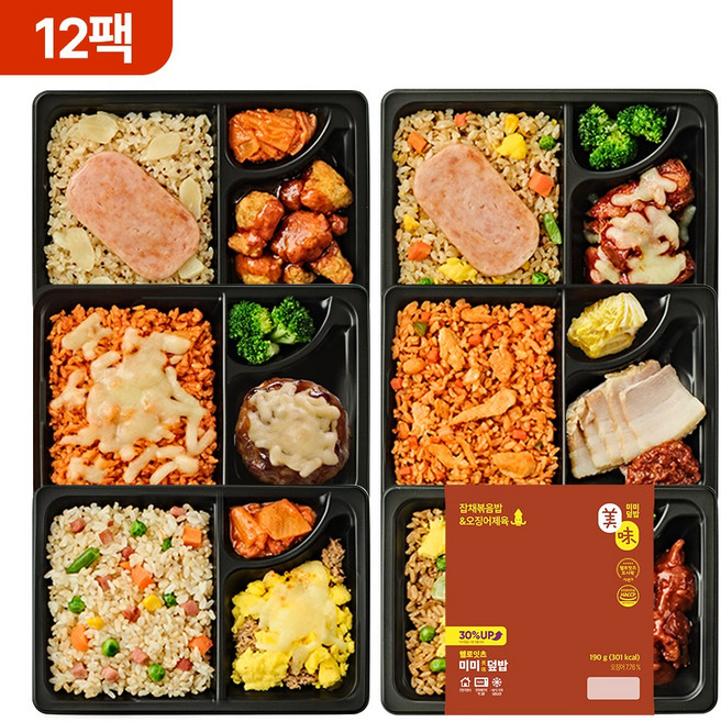 헬로잇츠 미미덮밥 식단관리 도시락 12팩, 190g, 12개
