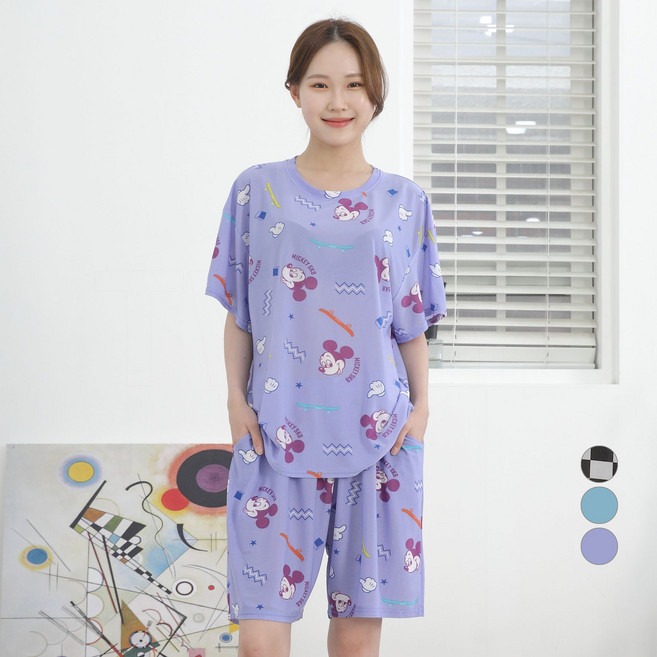 투와이 남녀공용 디즈니 메쉬 반팔 파자마 상하세트 B161