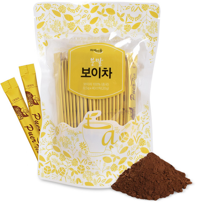 차예마을 보이차 추출물 분말가루, 500mg, 40개입, 1개