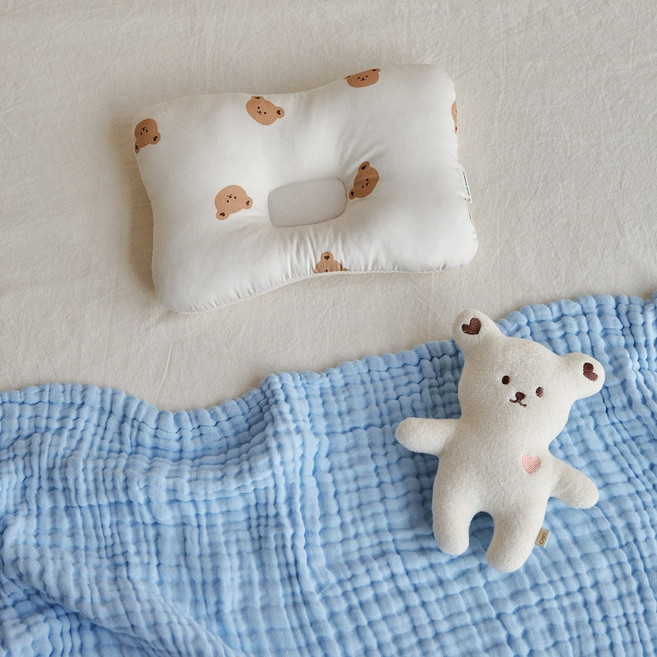 돗투돗 동물친구들 순면 유아용 짱구베개, 1개, 돗꼼