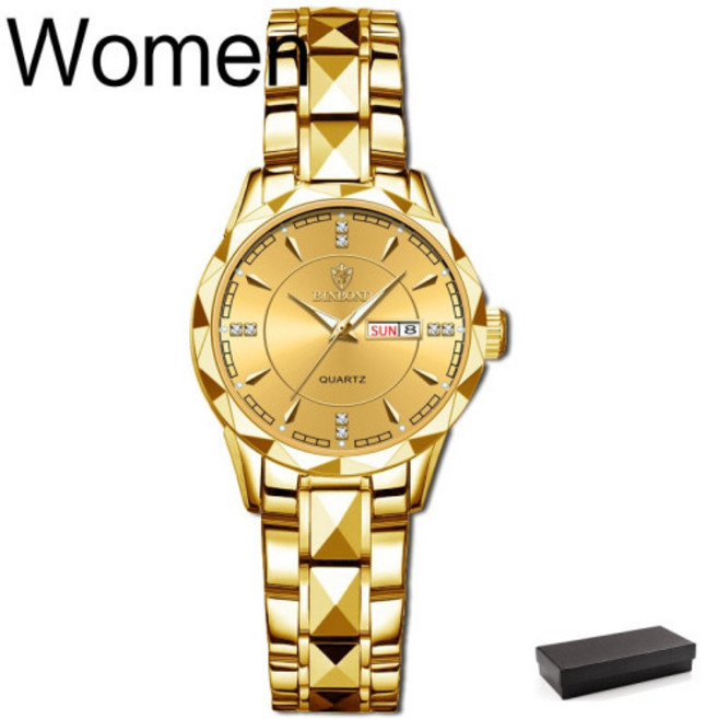 호연지기킹 커플시계 기념커플 금장시계 남여 공용 메탈시계 남자손목시계 여자손목시계