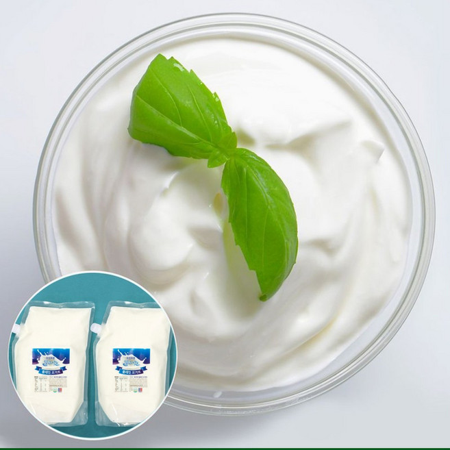 밀크아트 수제요거트 플레인 요거트 가당, 1L, 2개