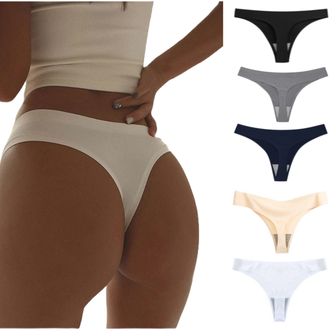 비비에스 여성 심리스 노라인 무봉제 티팬티 5장세트