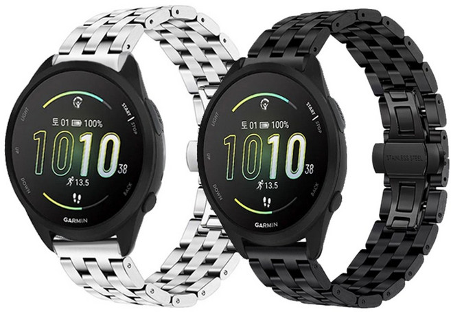 가민 워치 베뉴 피트니스 스마트워치 클래식 버터플라이 메탈 시계줄 베뉴2 3 플러스 SQ 2 3, 실버, 1개