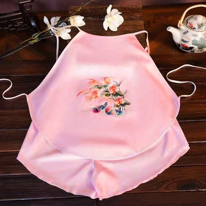 成人刺繡肚兜 中國風絲綢睡衣