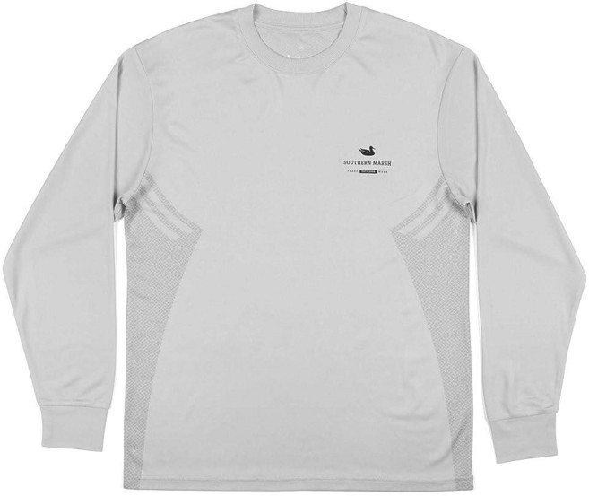 Southern Marsh Ls FieldTec 걸프 스트림 퍼포먼스 셔츠 연회색.
