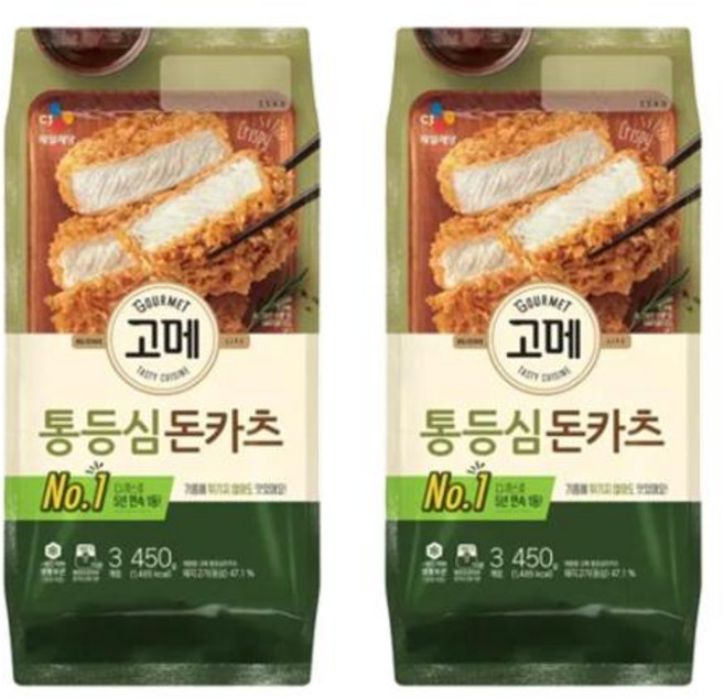 cj 고메 바삭튀겨낸통등심돈카츠 450g 2개