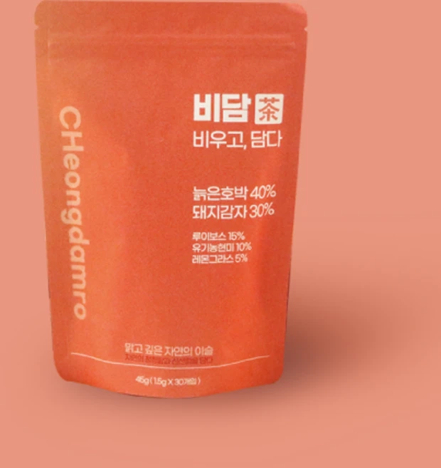 비담티 늙은호박 붓기차 임산부 카페인없는 돼지감자차 1.5g, 2개, 30개입 - 쿠팡