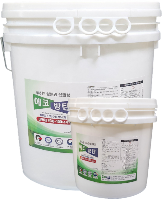 에코방탄 수용성 바닥제(ECO-100) 주재12kg_경화제3.6kg포함 침투성 수성 바닥 건물 외벽 콘크리트 강화제