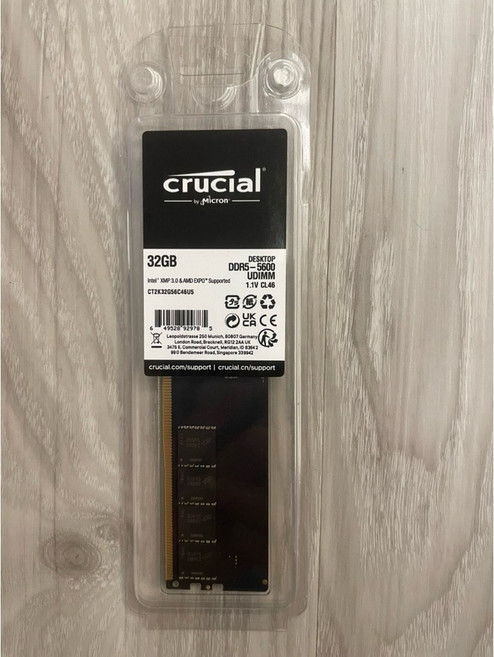 Crucial 32GB DDR5 5600 桌上型記憶體, 1個