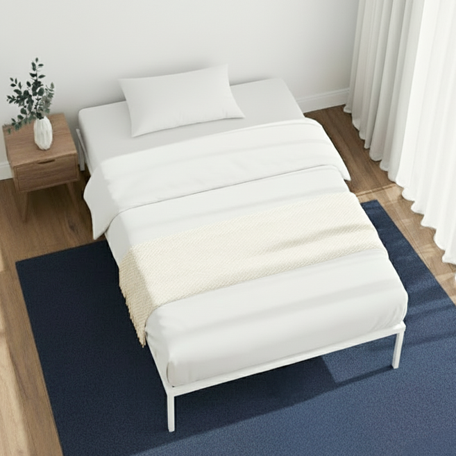 데스텀 무헤드 철제 침대프레임 매트리스 받침대 바닥 깔판, 화이트